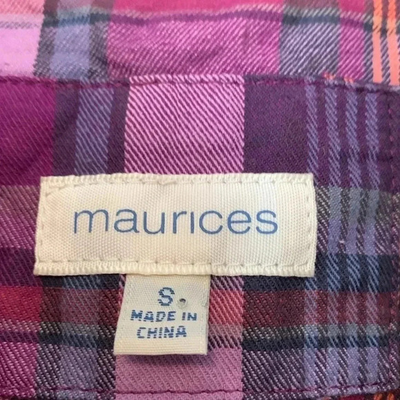 Maurice’s pink/purple plaid  vest S - Picture 7 of 9
